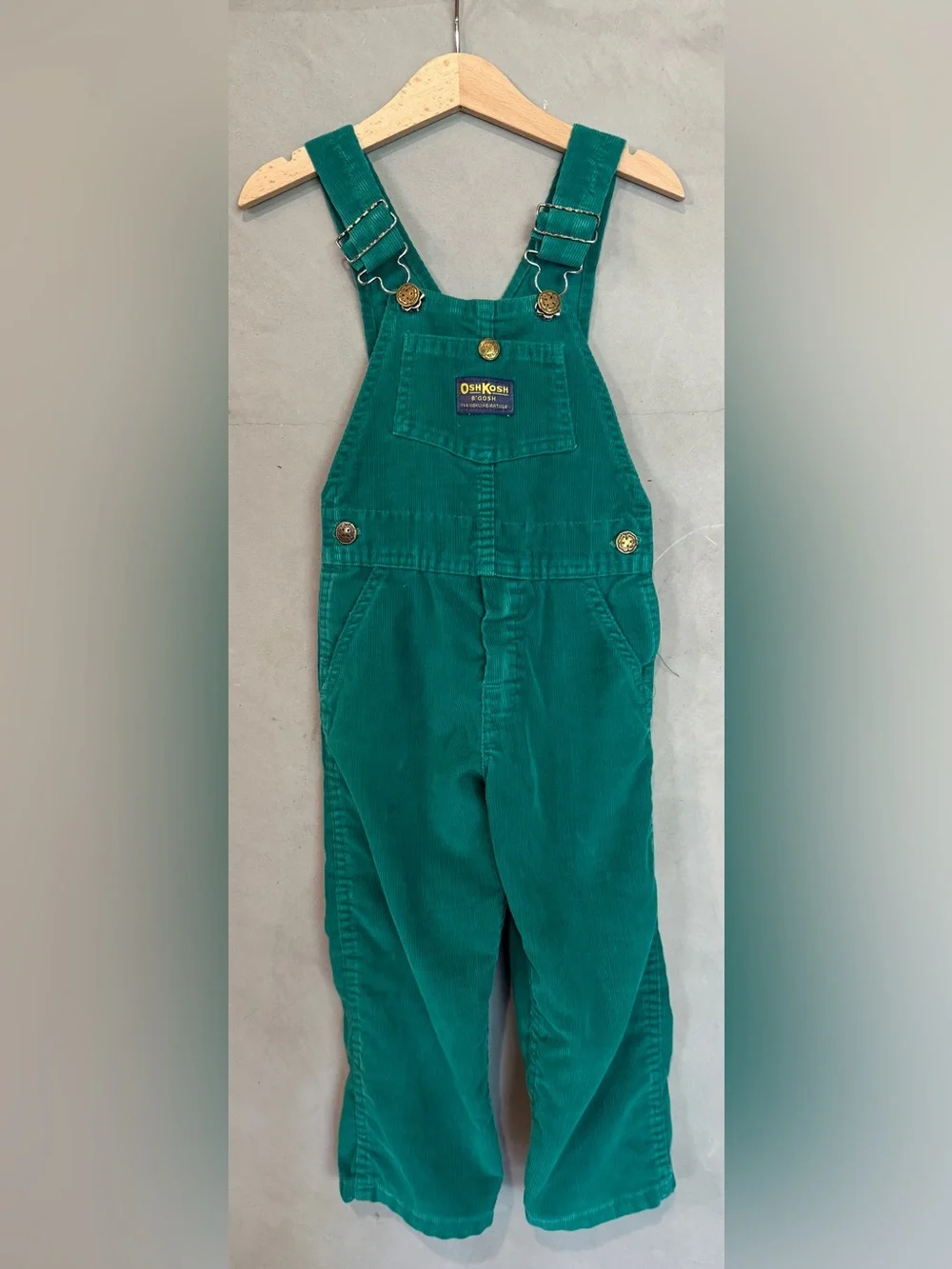 Vintage Oshkosh corduroy overalls 4T green